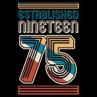 Retro Established Nineteen 75 1975 50th Birthday Kids T-Shirt