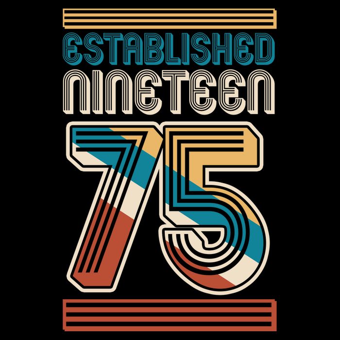 Retro Established Nineteen 75 1975 50th Birthday Kids T-Shirt