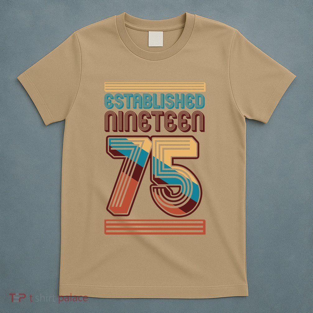 Retro Established Nineteen 75 1975 50th Birthday T-Shirt