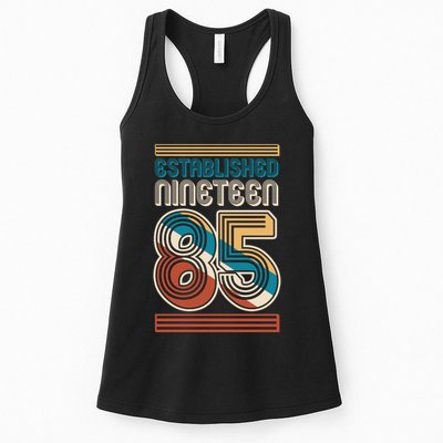 Retro Established Nineteen 85 1985 40th Birthday Womens Tank Top