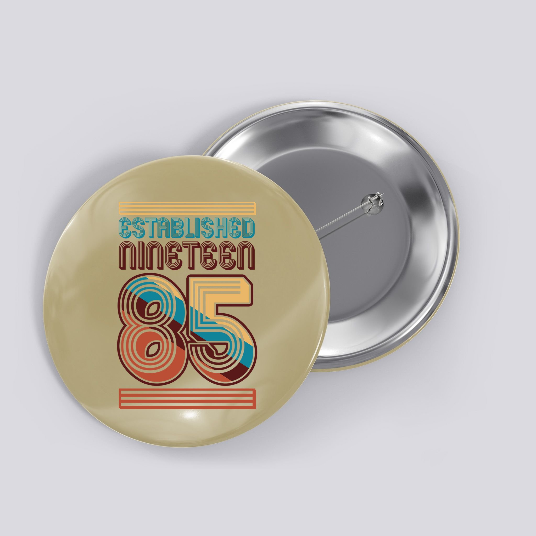 Retro Established Nineteen 85 1985 40th Birthday Button