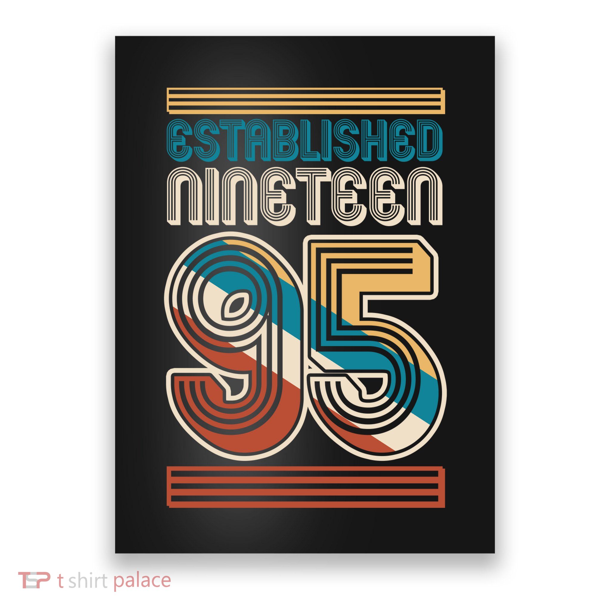 Retro Established Nineteen 95 1995 30th Birthday Poster