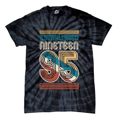 Retro Established Nineteen 95 1995 30th Birthday Tie-Dye T-Shirt
