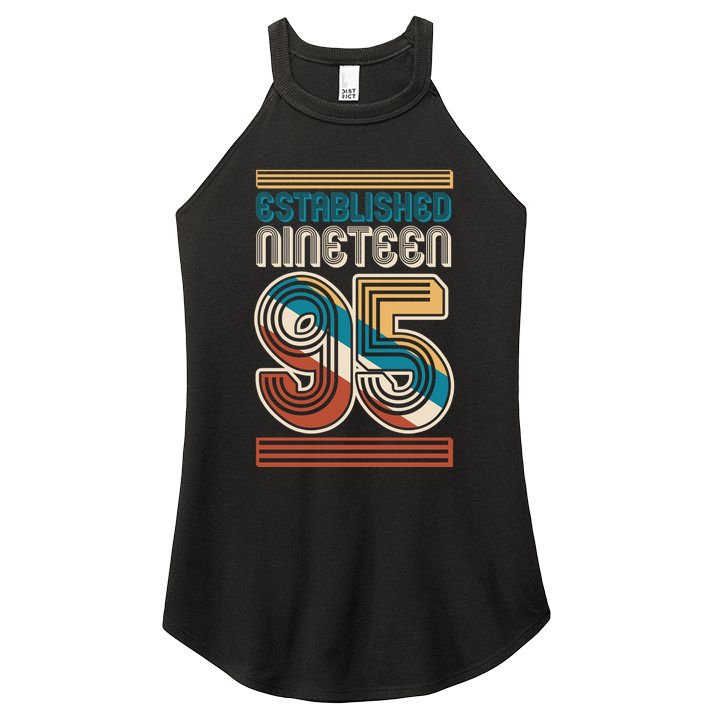 Retro Established Nineteen 95 1995 30th Birthday Women's Perfect Tri Rocker Tank