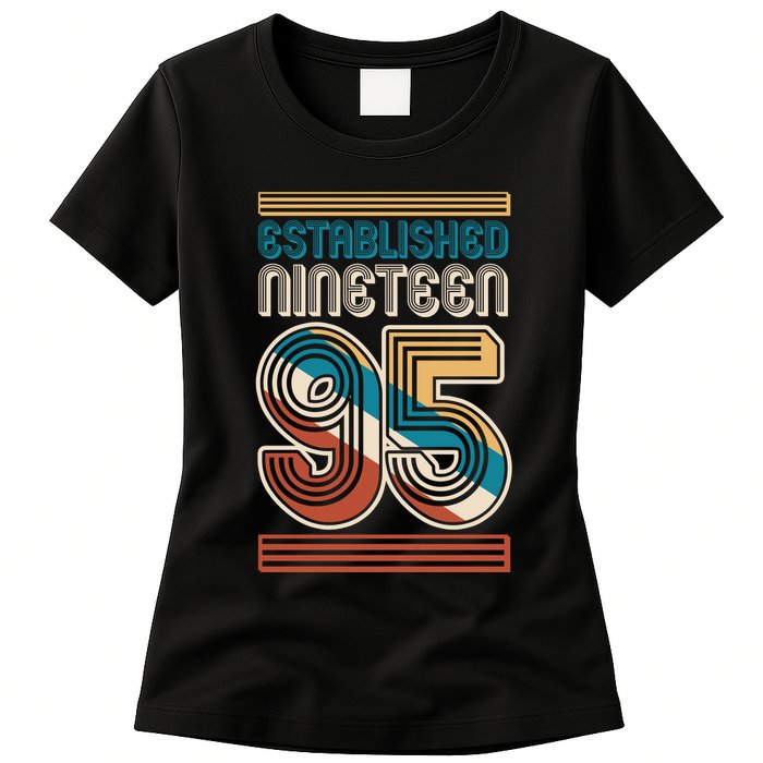 Retro Established Nineteen 95 1995 30th Birthday Womens T-Shirt