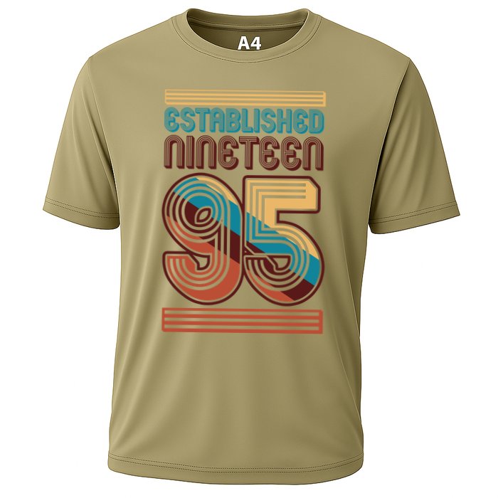 Retro Established Nineteen 95 1995 30th Birthday Cooling Performance Crew T-Shirt