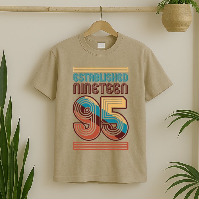 Retro Established Nineteen 95 1995 30th Birthday T-Shirt