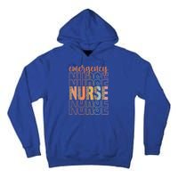 Retro Emergency Nurse Leopard Design Funny Nursing Vintage Gift Tall Hoodie