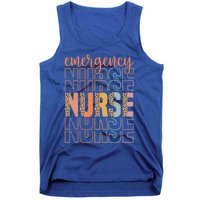 Retro Emergency Nurse Leopard Design Funny Nursing Vintage Gift Tank Top