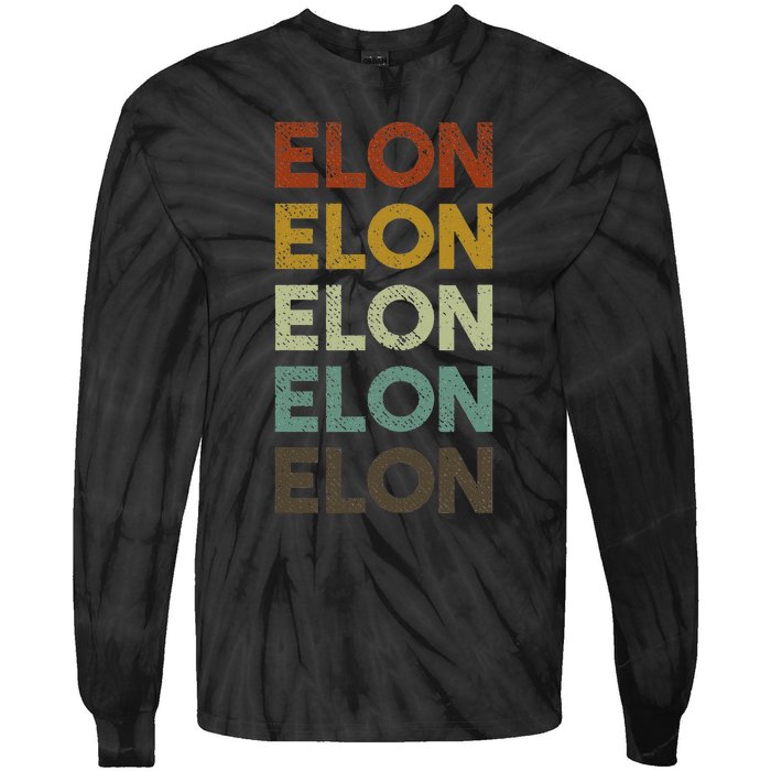 Retro Elon North Carolina Tie-Dye Long Sleeve Shirt