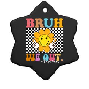 Retro End Of School Year Teacher Summer Bruh We Out Teachers Gift Ceramic Star Ornament