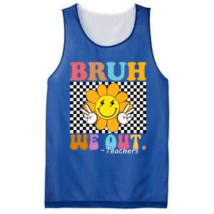 Retro End Of School Year Teacher Summer Bruh We Out Teachers Gift Mesh Reversible Basketball Jersey Tank