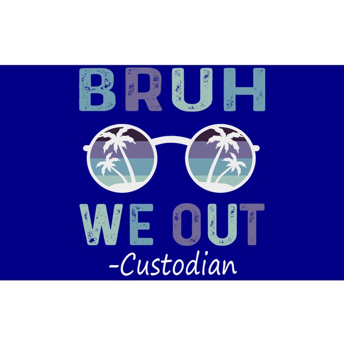 Retro End Of School Year Vintage Bruh We Out Custodian Gift Bumper Sticker