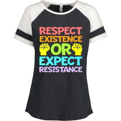 Respect Existence Or Expect Resistance Enza Ladies Jersey Colorblock Tee