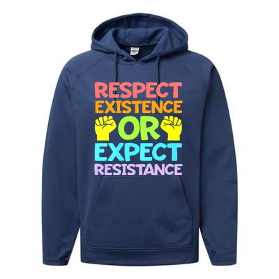 Respect Existence Or Expect Resistance Performance Fleece Hoodie