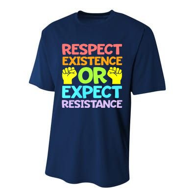 Respect Existence Or Expect Resistance Performance Sprint T-Shirt