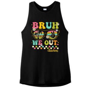 Retro End Of School Year Teacher Summer Bruh We Out Teachers Ladies PosiCharge Tri-Blend Wicking Tank