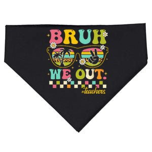 Retro End Of School Year Teacher Summer Bruh We Out Teachers USA-Made Doggie Bandana