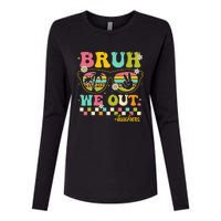 Retro End Of School Year Teacher Summer Bruh We Out Teachers Womens Cotton Relaxed Long Sleeve T-Shirt