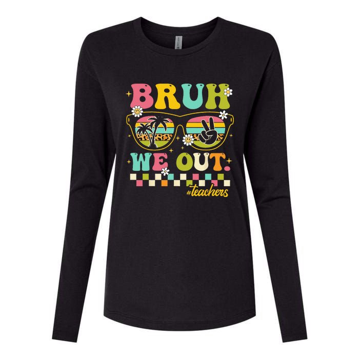 Retro End Of School Year Teacher Summer Bruh We Out Teachers Womens Cotton Relaxed Long Sleeve T-Shirt