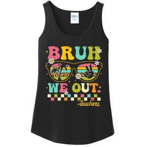 Retro End Of School Year Teacher Summer Bruh We Out Teachers Ladies Essential Tank