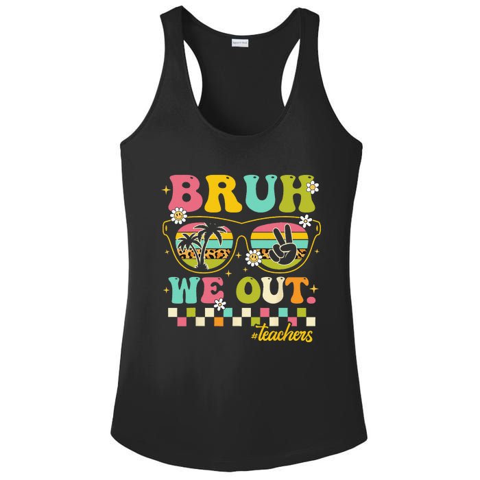 Retro End Of School Year Teacher Summer Bruh We Out Teachers Ladies PosiCharge Competitor Racerback Tank