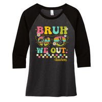 Retro End Of School Year Teacher Summer Bruh We Out Teachers Women's Tri-Blend 3/4-Sleeve Raglan Shirt