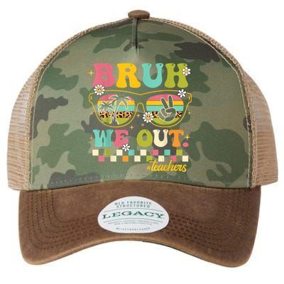 Retro End Of School Year Teacher Summer Bruh We Out Teachers Legacy Tie Dye Trucker Hat