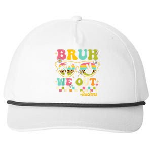 Retro End Of School Year Teacher Summer Bruh We Out Teachers Snapback Five-Panel Rope Hat