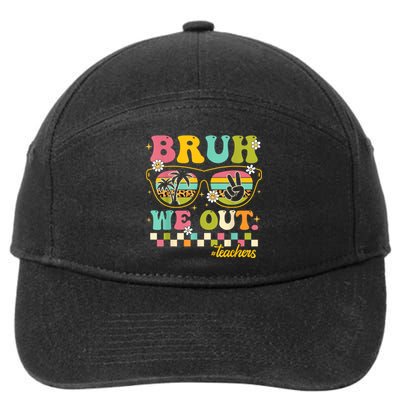 Retro End Of School Year Teacher Summer Bruh We Out Teachers 7-Panel Snapback Hat