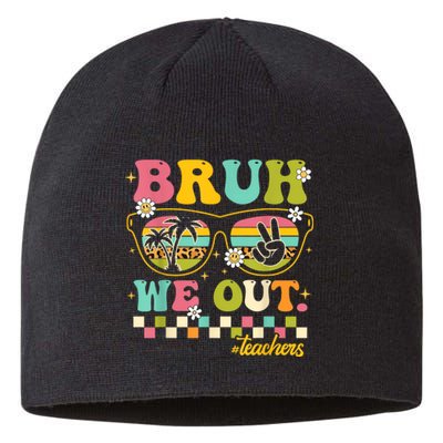 Retro End Of School Year Teacher Summer Bruh We Out Teachers Sustainable Beanie