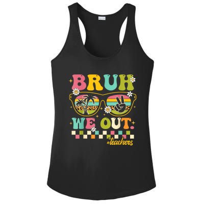 Retro End Of School Year Teacher Summer Bruh We Out Teachers Ladies PosiCharge Competitor Racerback Tank