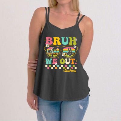 Retro End Of School Year Teacher Summer Bruh We Out Teachers Women's Strappy Tank