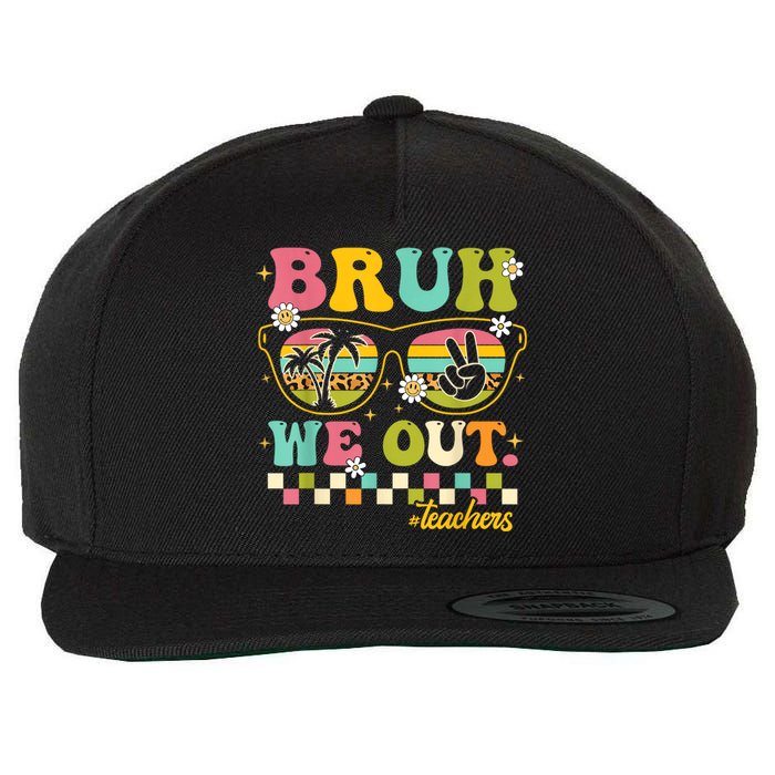 Retro End Of School Year Teacher Summer Bruh We Out Teachers Wool Snapback Cap