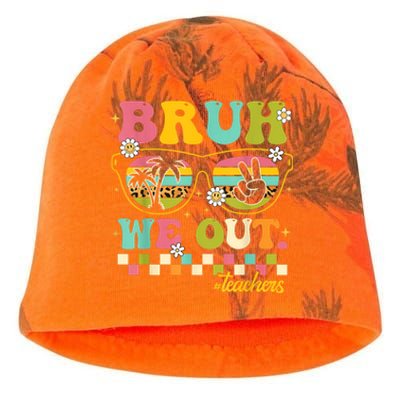 Retro End Of School Year Teacher Summer Bruh We Out Teachers Kati - Camo Knit Beanie