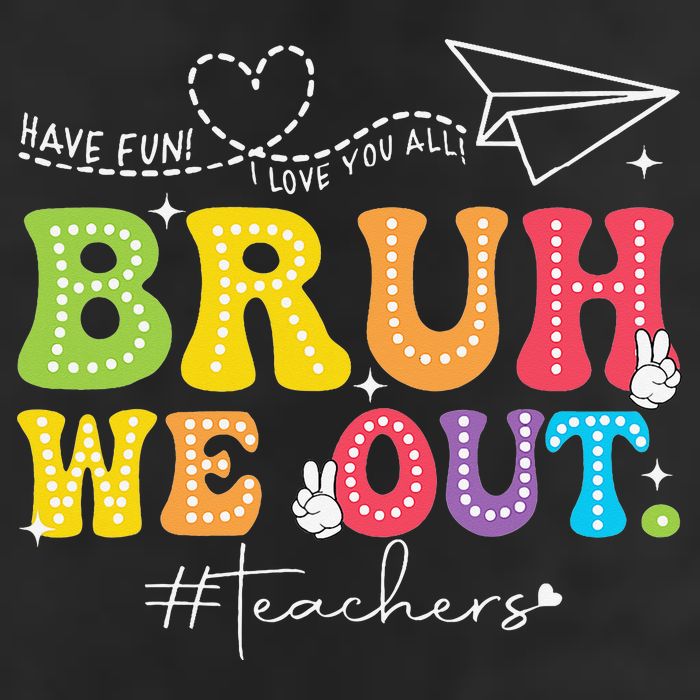 Retro End Of School Year Teacher Summer Bruh We Out 7 Panel Mesh Trucker Snapback Hat