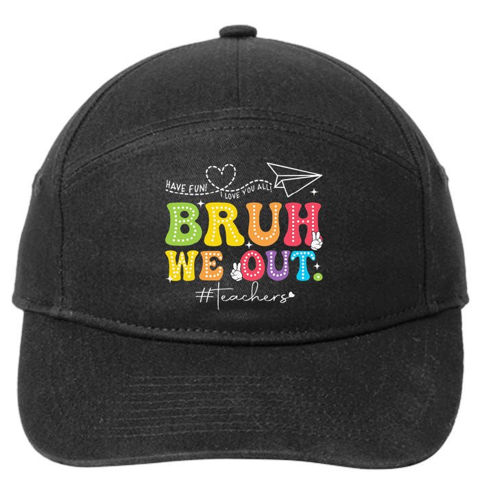 Retro End Of School Year Teacher Summer Bruh We Out 7-Panel Snapback Hat