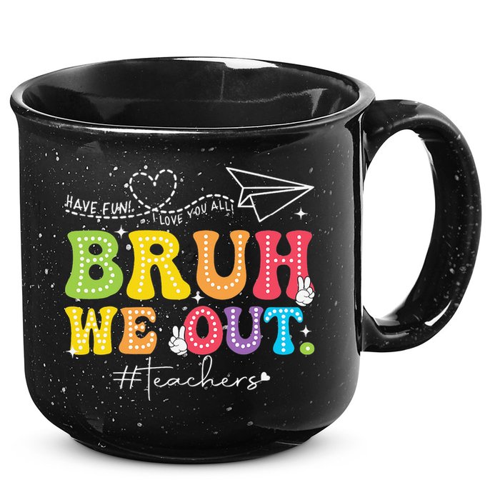 Retro End Of School Year Teacher Summer Bruh We Out 15oz Campfire Ceramic Mug
