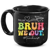 Retro End Of School Year Teacher Summer Bruh We Out 15oz Campfire Ceramic Mug