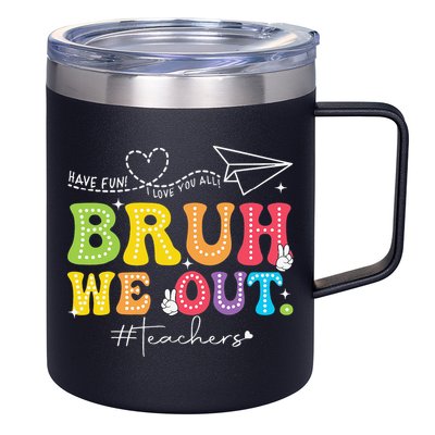Retro End Of School Year Teacher Summer Bruh We Out 12oz Stainless Steel Coffee Mug