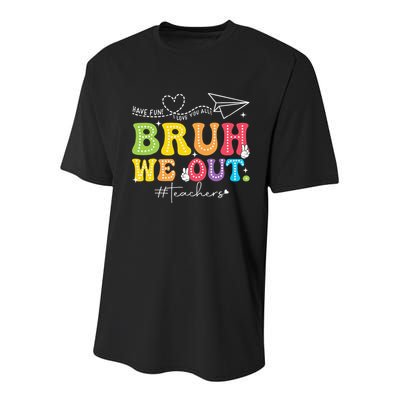 Retro End Of School Year Teacher Summer Bruh We Out Youth Performance Sprint T-Shirt