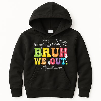 Retro End Of School Year Teacher Summer Bruh We Out Kids Hoodie