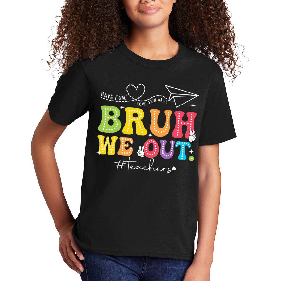 Retro End Of School Year Teacher Summer Bruh We Out Kids T-Shirt