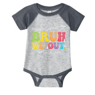 Retro End Of School Year Teacher Summer Bruh We Out Infant Baby Jersey Bodysuit