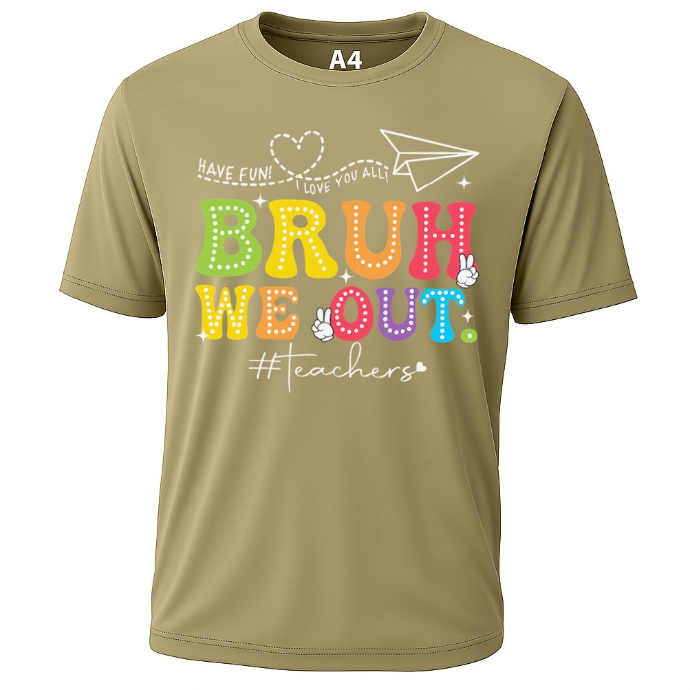 Retro End Of School Year Teacher Summer Bruh We Out Performance Shirt