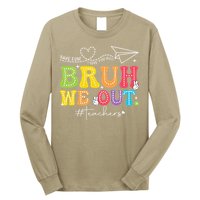 Retro End Of School Year Teacher Summer Bruh We Out Long Sleeve Shirt