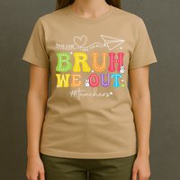 Retro End Of School Year Teacher Summer Bruh We Out T-Shirt