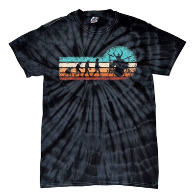 Retro Evolution Of Man Drumming Drum Set Band Funny Drummer Tie-Dye T-Shirt