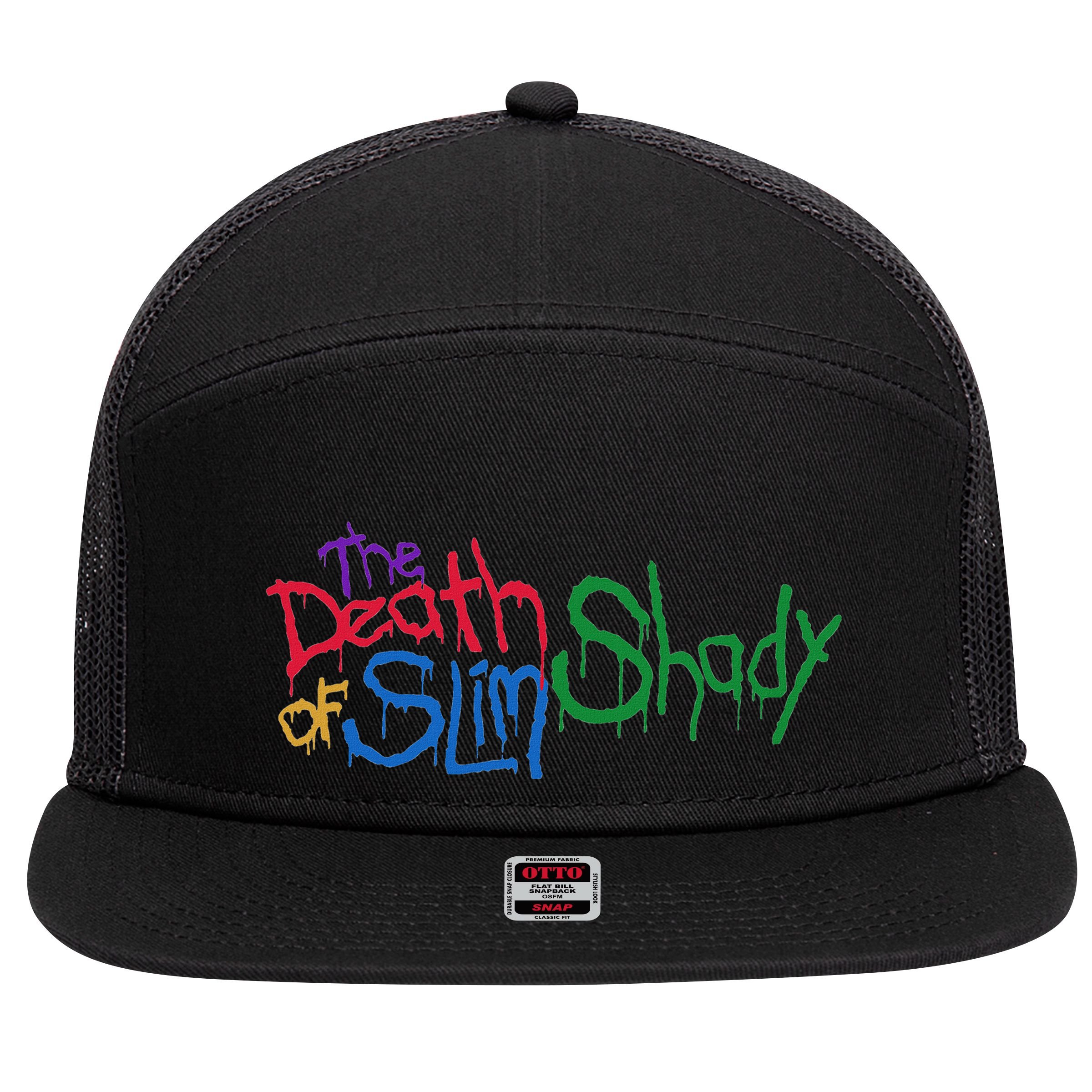 Retro Emi Of Slim Coloful Death Hip Hop 7 Panel Mesh Trucker Snapback Hat