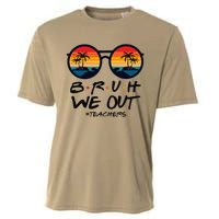 Retro End Of School Year Teacher Summer Bruh We Out Teachers Cooling Performance Crew T-Shirt